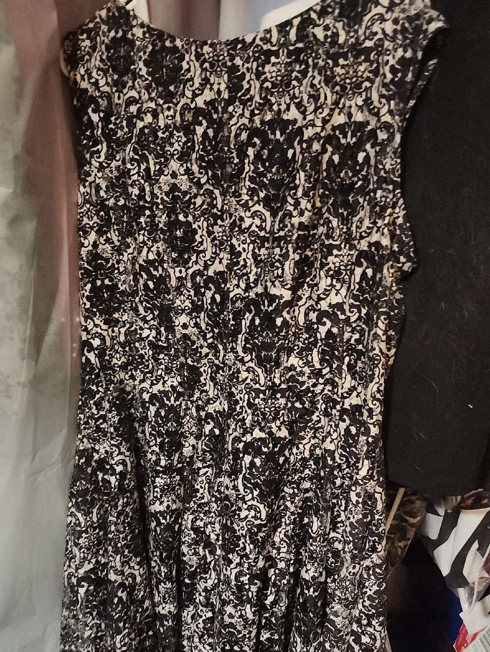 Danny & Nicole Black and Cream Midi Dress